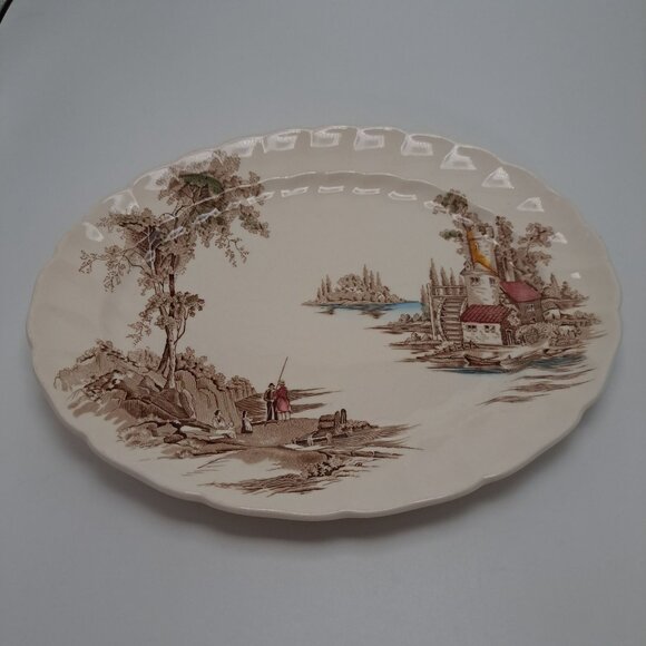 Johnson Bros "The Old Mill" Oval Serving Platter Made In England - Picture 1 of 12